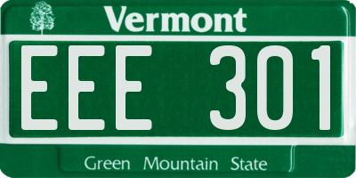 VT license plate EEE301