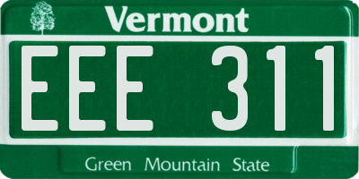 VT license plate EEE311