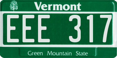 VT license plate EEE317