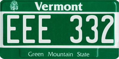 VT license plate EEE332