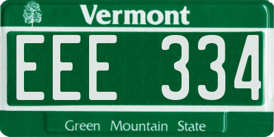 VT license plate EEE334