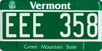 VT license plate EEE358