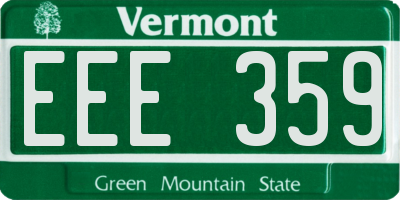 VT license plate EEE359