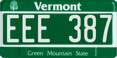 VT license plate EEE387