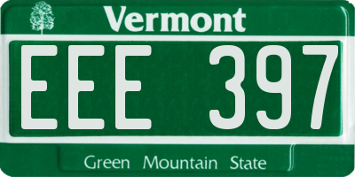 VT license plate EEE397