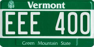 VT license plate EEE400