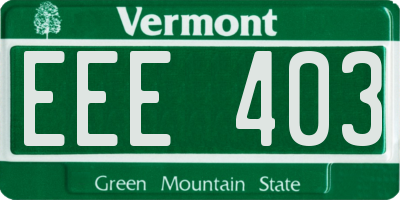VT license plate EEE403