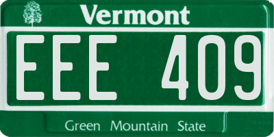 VT license plate EEE409