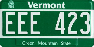 VT license plate EEE423