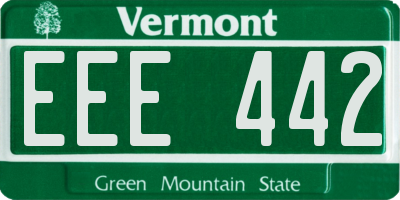 VT license plate EEE442