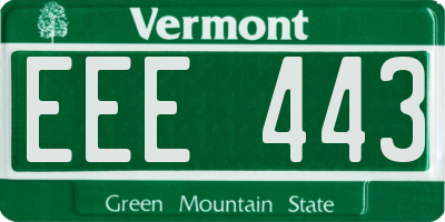 VT license plate EEE443