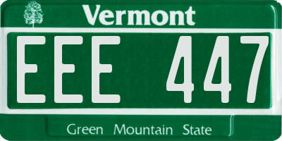 VT license plate EEE447