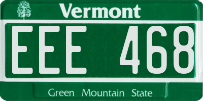 VT license plate EEE468