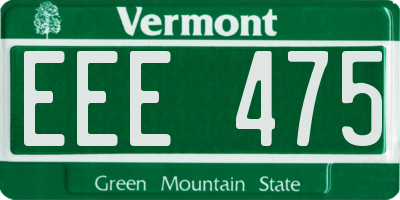 VT license plate EEE475