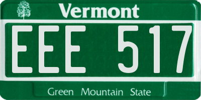 VT license plate EEE517