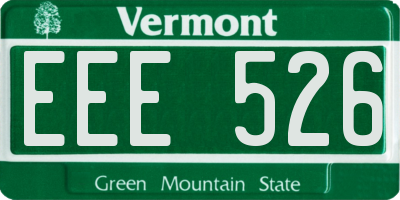 VT license plate EEE526