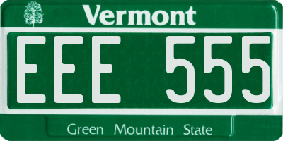 VT license plate EEE555