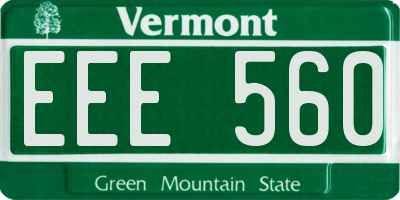 VT license plate EEE560