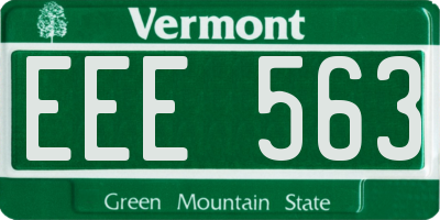 VT license plate EEE563