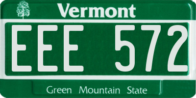 VT license plate EEE572