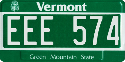 VT license plate EEE574