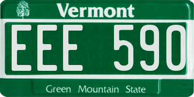 VT license plate EEE590