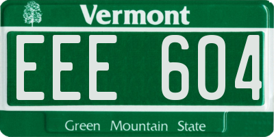 VT license plate EEE604