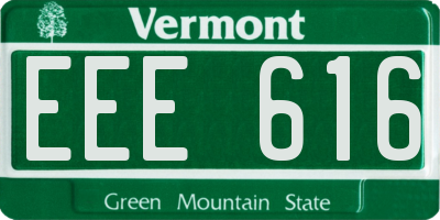 VT license plate EEE616