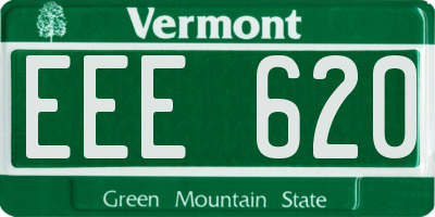 VT license plate EEE620