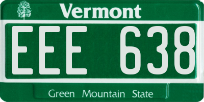 VT license plate EEE638