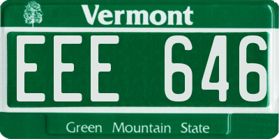 VT license plate EEE646