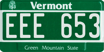 VT license plate EEE653