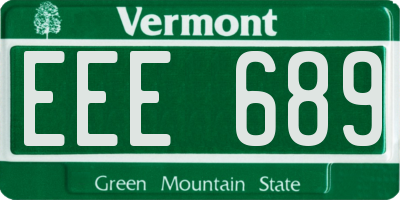 VT license plate EEE689
