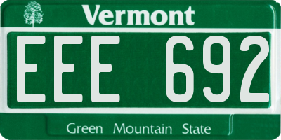VT license plate EEE692