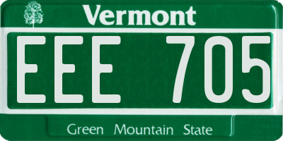 VT license plate EEE705