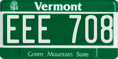 VT license plate EEE708