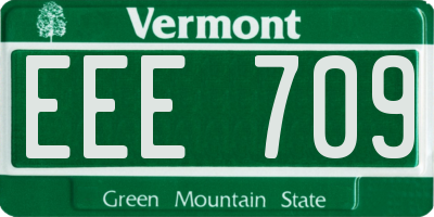 VT license plate EEE709