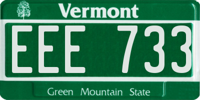 VT license plate EEE733
