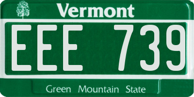 VT license plate EEE739