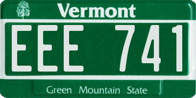 VT license plate EEE741