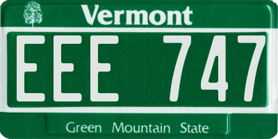 VT license plate EEE747
