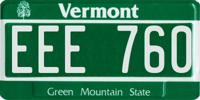 VT license plate EEE760