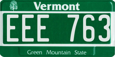 VT license plate EEE763