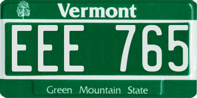 VT license plate EEE765