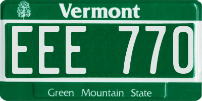 VT license plate EEE770