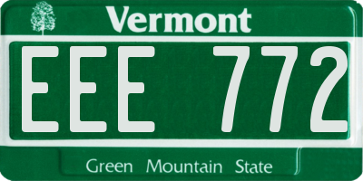 VT license plate EEE772