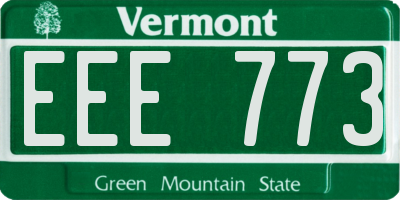VT license plate EEE773