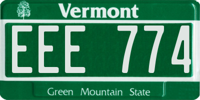 VT license plate EEE774