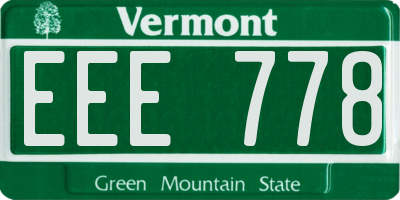 VT license plate EEE778