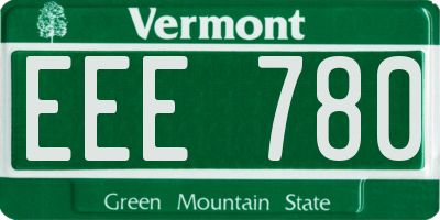 VT license plate EEE780